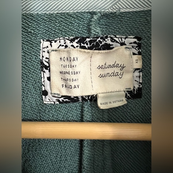 Anthropologie Saturday Sunday Green Shawled Draped Waterfall Cardigan Size XS - Picture 8 of 10